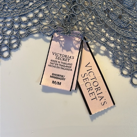 Victoria’s Secret Shortie Full Stretch Lace Pantie Ice Blue Size M/M NWT - Picture 4 of 6